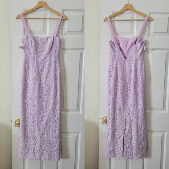 Fame and partners Lavender Lace Midi Dress 4 NWT - Picture 1 of 9